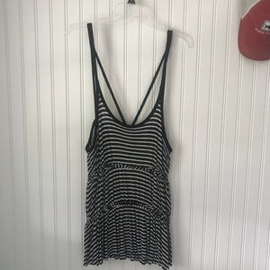 Free People Navy and White Striped Tank Top